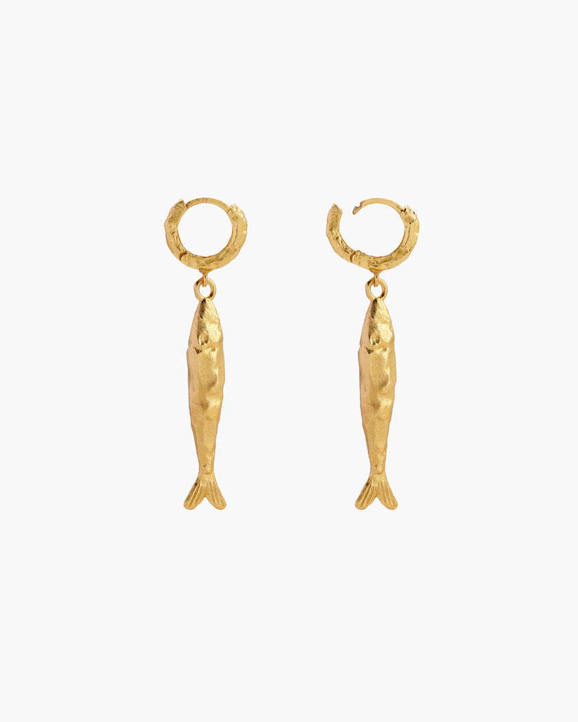 Gold Anchovy Earrings