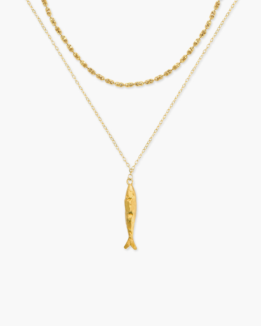 Gold Anchovy Necklace
