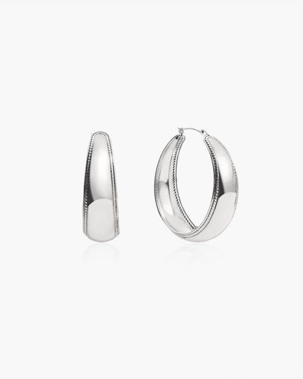 Orin Large Hoop Earrings in Silver