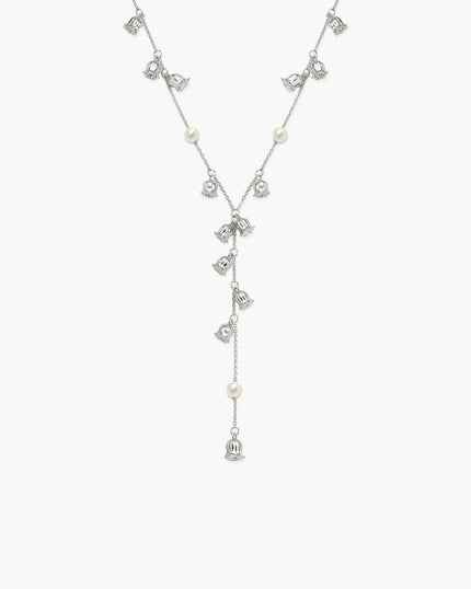 Lily of the Valley Pearl Lariat Necklace