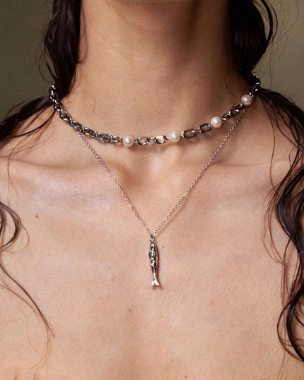 Silver Anchovy Necklace