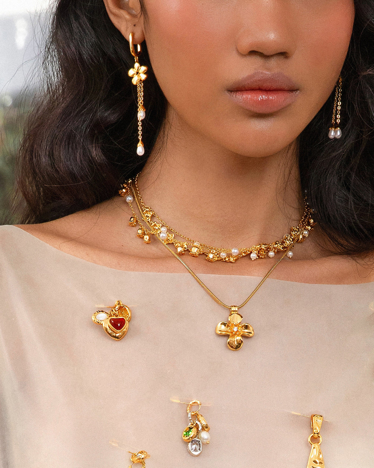 Camille Flower Drop Earrings