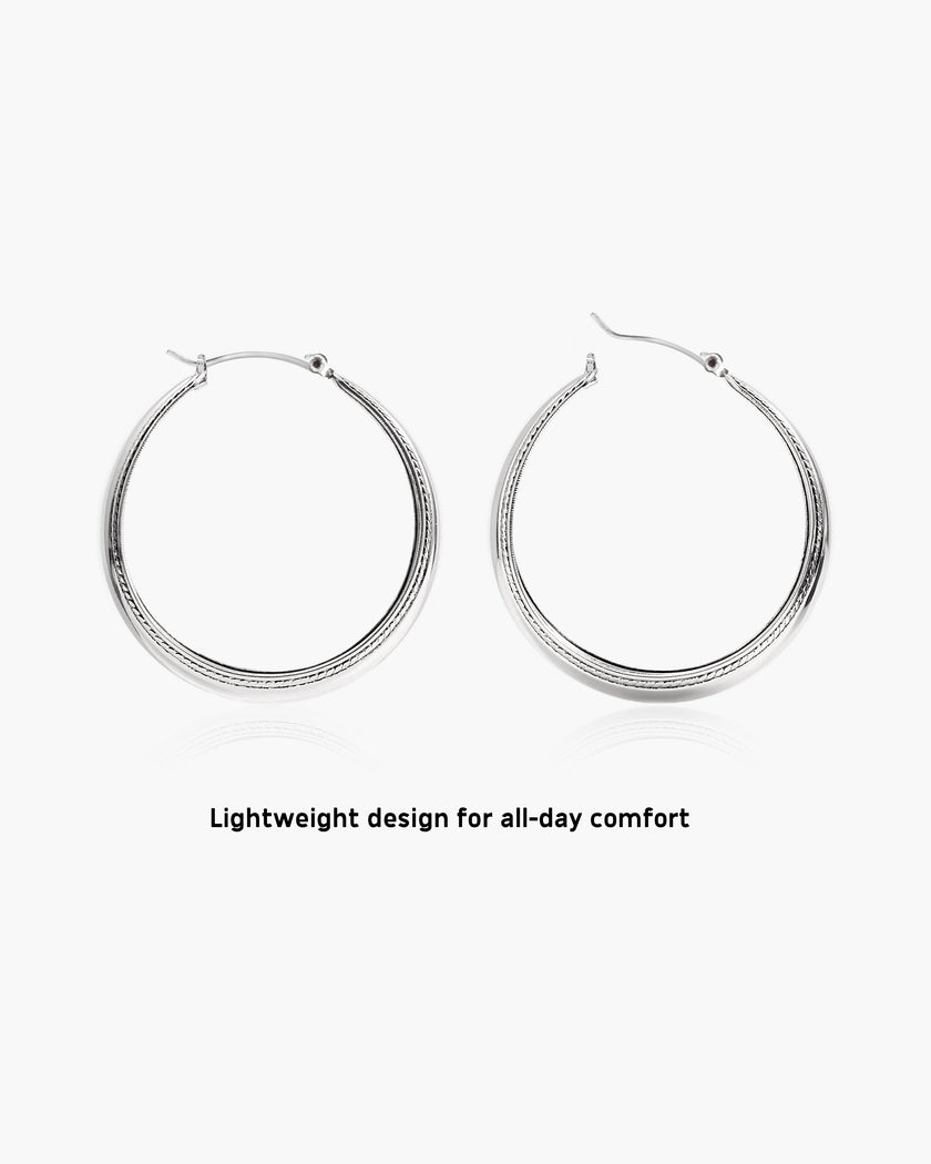 Orin Large Hoop Earrings in Silver