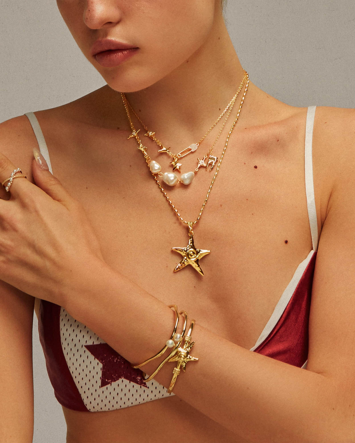 Gold Starfish Necklace
