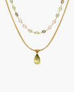 Waterdrop & Whimsical Romance Stone Necklace Set in Silver