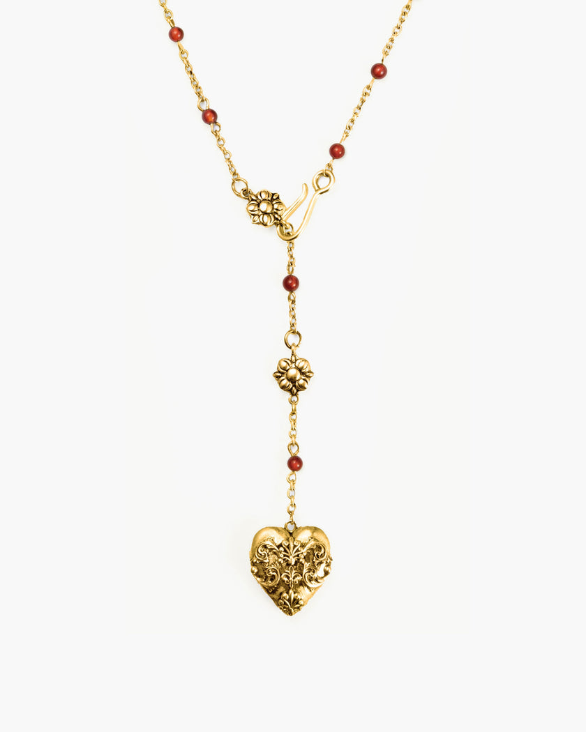 Carnelian Veil Lariat Necklace