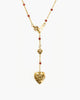 Carnelian Veil Lariat Necklace in Gold