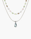 Waterdrop & Whimsical Romance Stone Necklace Set in Silver