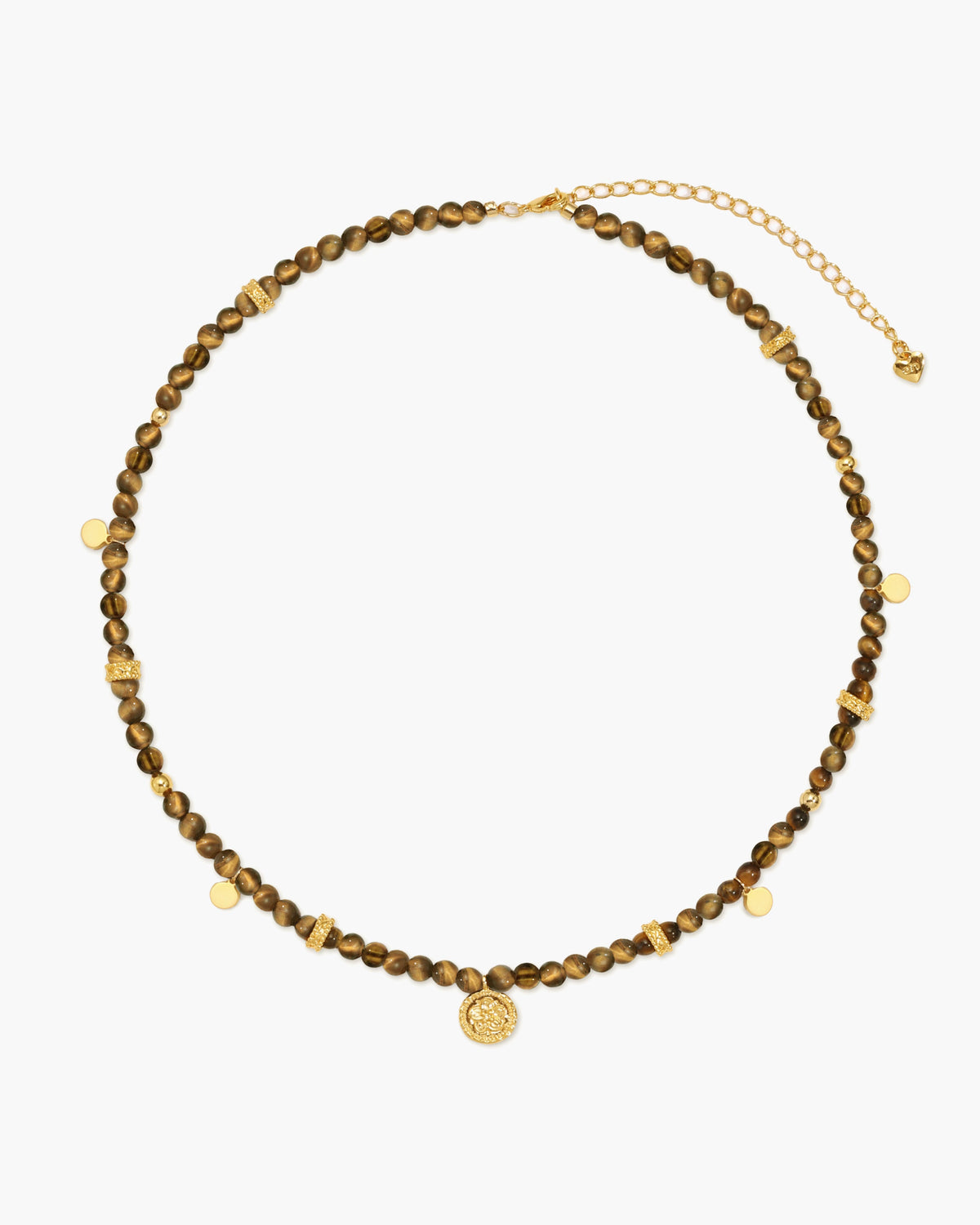 Tiger's Eye Petite Coin Necklace