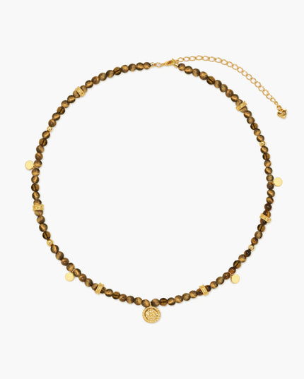 Tiger's Eye Petite Coin Necklace