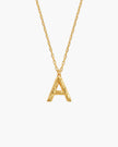 Textured Initial Letter Necklace