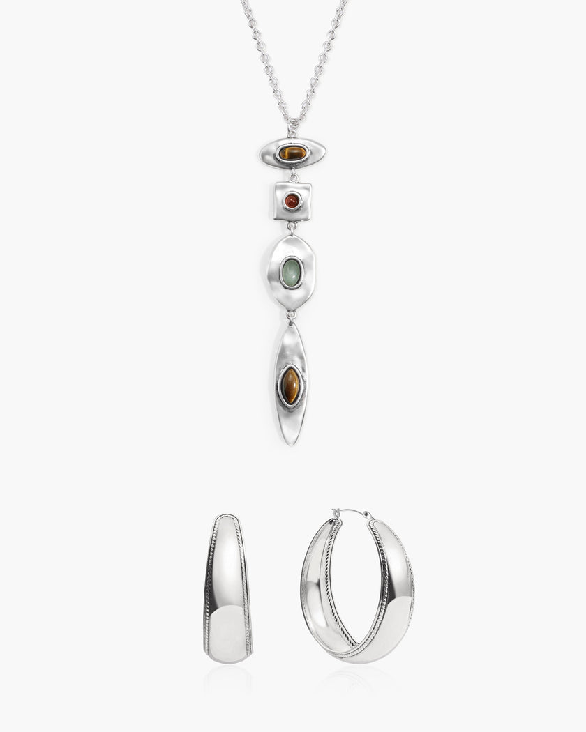Orin Large Hoop Earrings in Silver